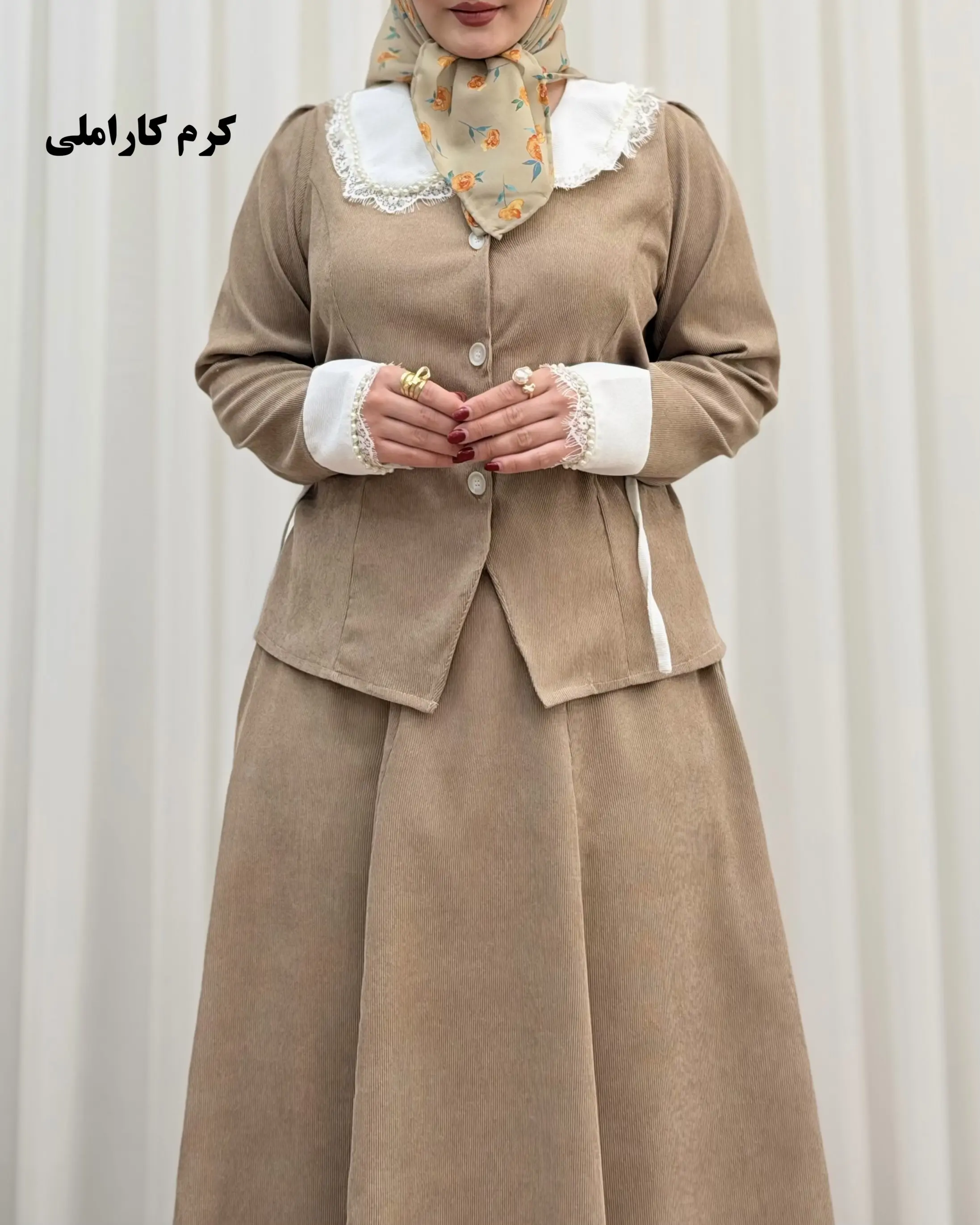 ست کت دامن کبریتی مدل مروارید